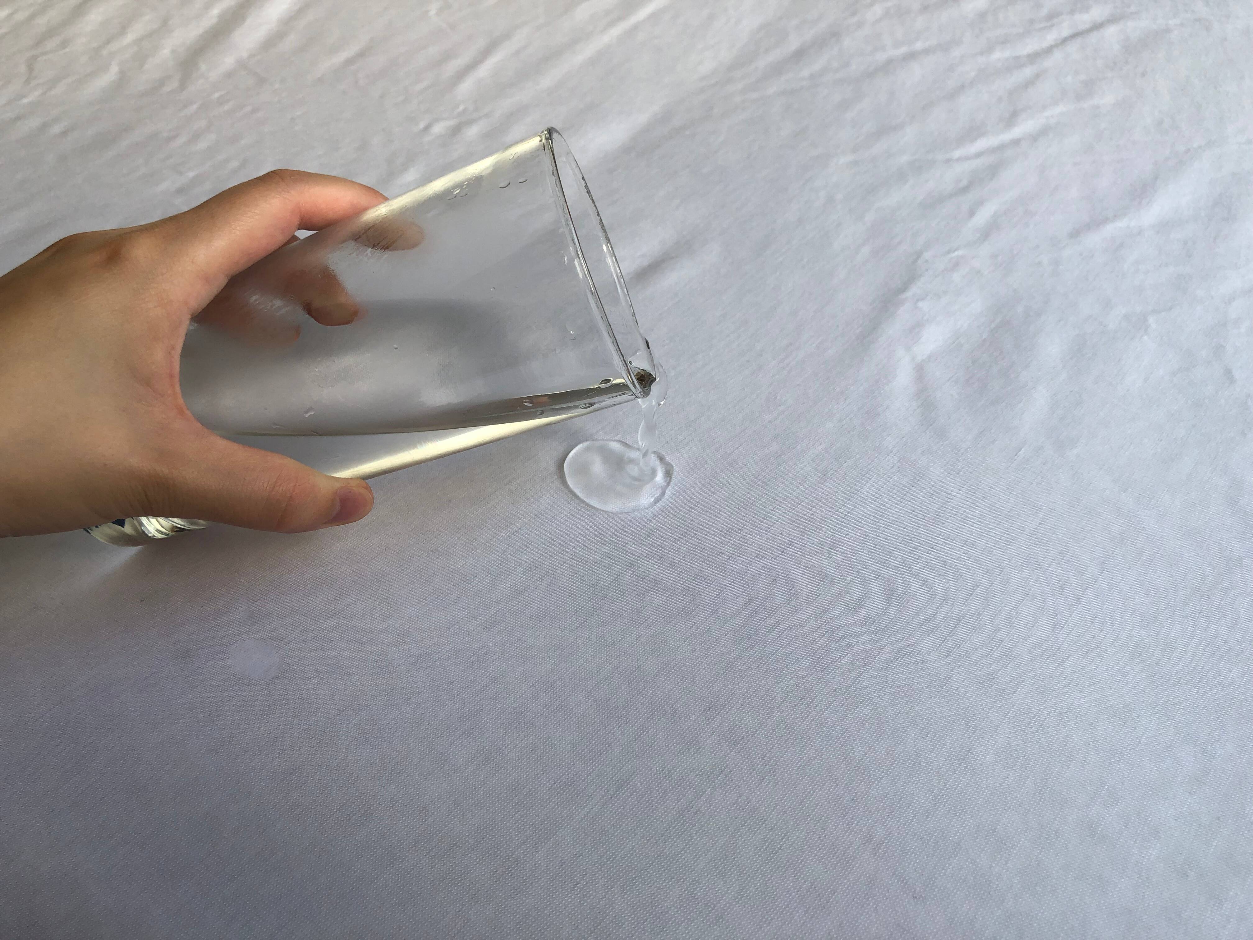 pouring water on mattress protector
